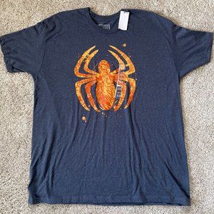 Marvel Comics Spider-Man Logo Men's New Navy Blue Heather T-Shirt Size XL